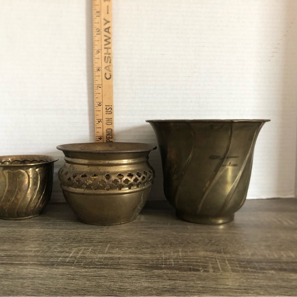Vtg Solid Brass Indoor Planters - Picture 6 of 16